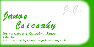 janos csicsaky business card