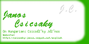 janos csicsaky business card